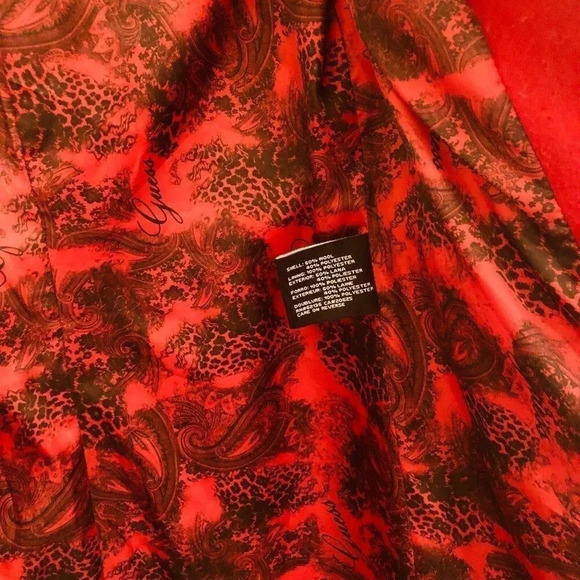 Guess XS Women's Red Wool-Blend Jacket with Hood  Vintage 80s Retro Style - Picture 11 of 12